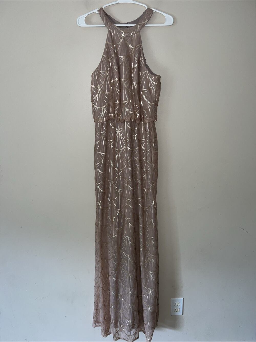 Sorella Vita Sequin Maxi Dress Gown Womens 10 Bridesmaid Fancy Formal